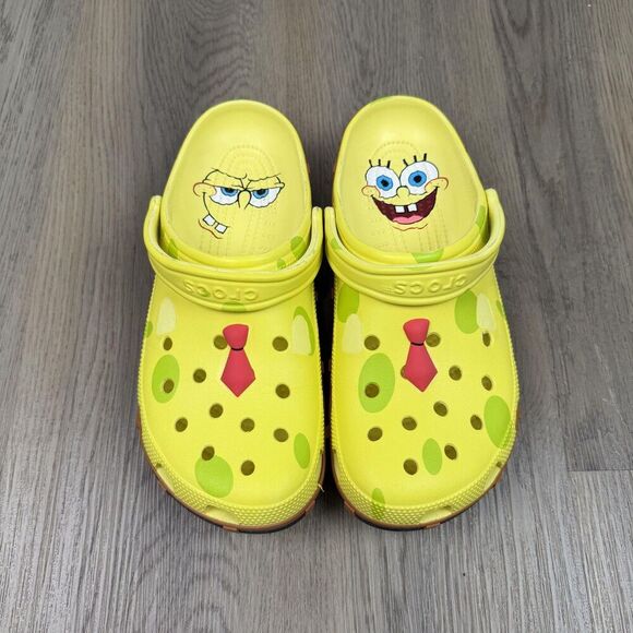 Crocs Shoes Mens Size 10 Yellow SpongeBob SquarePants Clogs Slip On Sandals main image 4